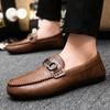 British Boys' Men'S Shoes Soft Sole Leather Surface Men'S Loafer Beanie Shoes Men'S Platform Summer Spirit Guy Dress Wear-Resistant