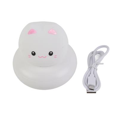 LED Cat Night Light for Kids Battery Powered Multicolor Tap Light Up Silicone Cute Cat Nursery