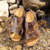 New 2025 summer men's sandals leather casual beach shoes men wear the first layer of cowhide cool slippers men's dual-use