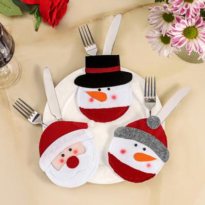 Xmas Tableware Bag Useful Delicate Lightweight Xmas Tableware Bag Cartoon Faceless Doll-Shaped Cutlery Cover Bag Christmas Tableware Holder