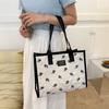 Elegant Canvas Shoulder Bag For Women Spacious 2023 Fashion Floral Tote
