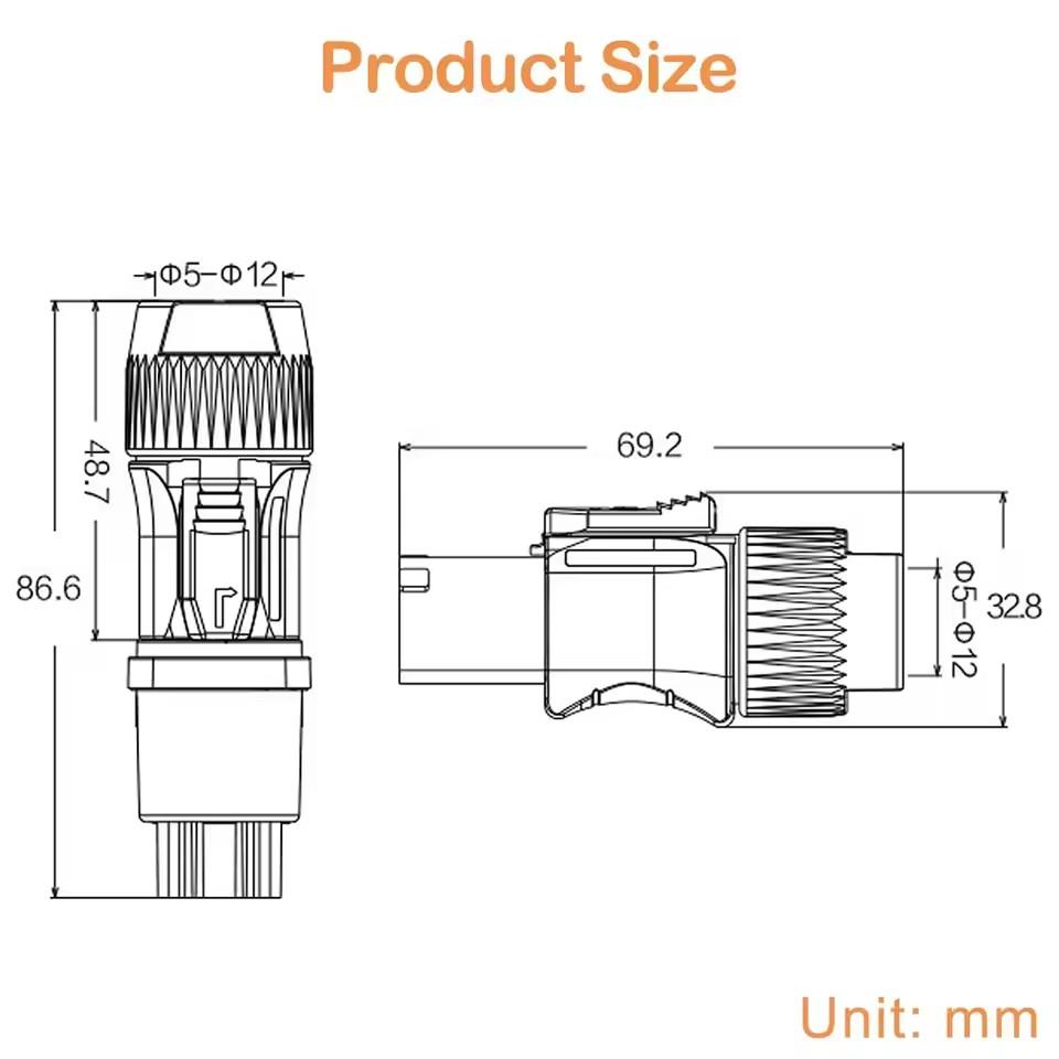 6/1PCS NAC3FCA NAC3MPA Male Plug 20A Power Plug Power Socket Adapter 3Pin Powercon XLR Connector for Stage Light LED Screen