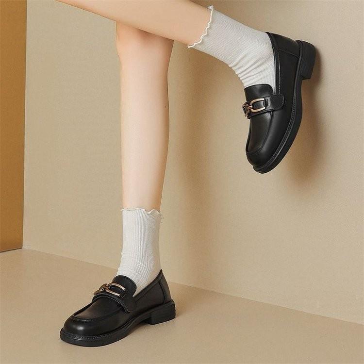 Leather small leather shoes women's spring and autumn new skirt flat-soled soft-soled single shoes