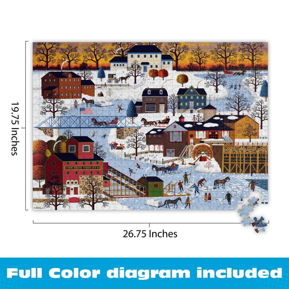 Buffalo Games Charles Wysocki Festive Winter Scene 1000-Piece Jigsaw Puzzle for Adults and Families