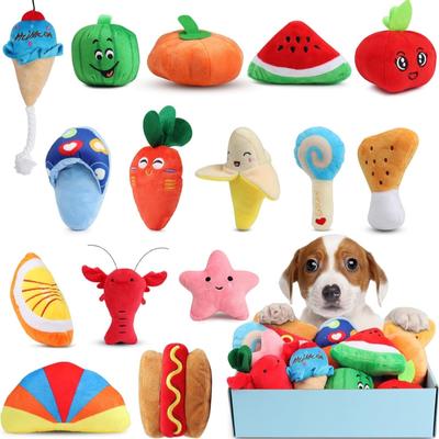15 Piece Set of Puppy Toys Suitable for Small Dogs, Chew Toys for Teething Puppies, Plush Toys for Squeaking Dogs, Teething Toys
