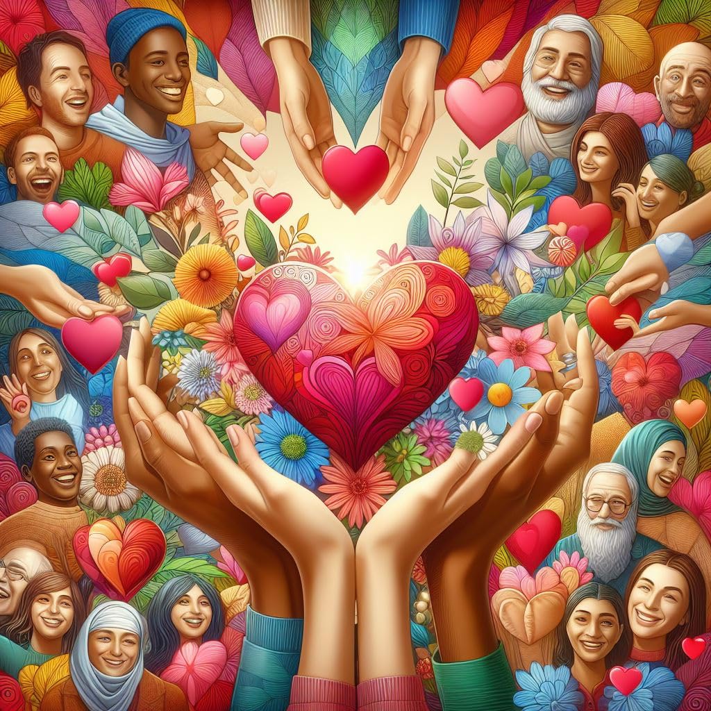 

PosterPapaa 500 Piece Jigsaw Puzzle Love is All Around Adults x Colorful Family Fun Bold Puzzle 18 18