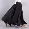 Boho Beach Women's Skirt Linen Cotton Blend Elastic Waist Long Pleated Maxi, Vintage Summer Casual Skirt Faldas Saia