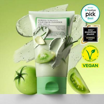 Fully Green Tomato Clay Pack Cleanser 120ml / Beruhigend, Nährend, Feuchtigkeitsspendend, Feuchtigkeitsspendend, Koreanische Kosmetik, K-Beauty