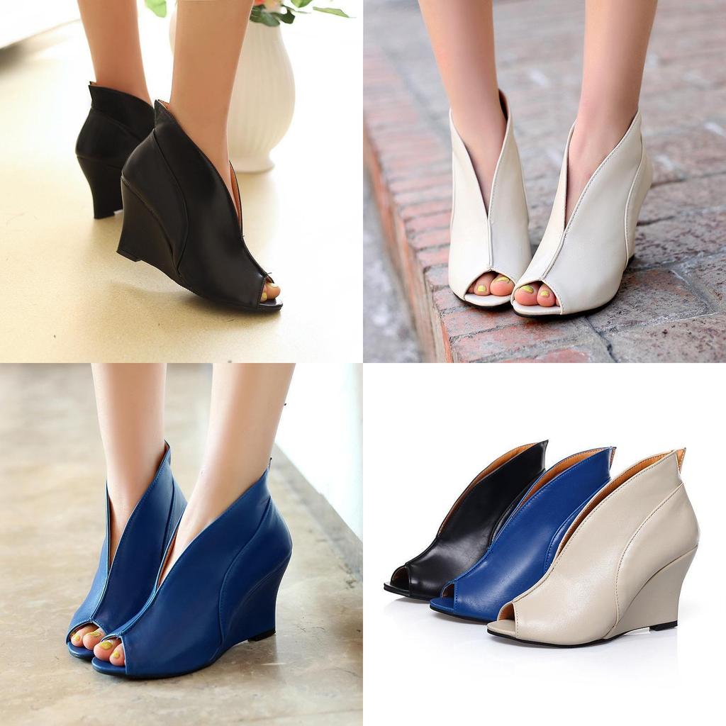 New Fashion Women High Heel Fish Mouth Sandals Shoes Wedge With Classic Appeal