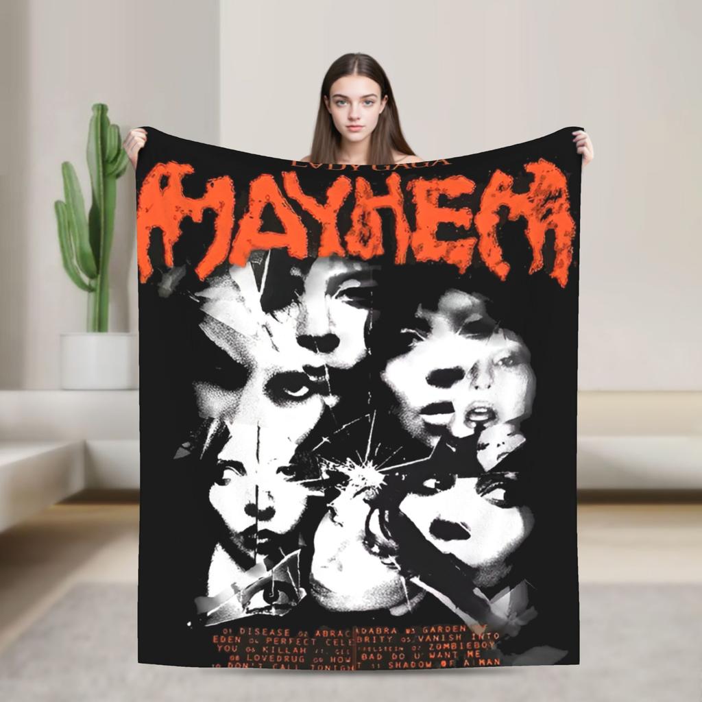 Lady Gaga Mayhem Abracadabra Knitted Blankets Fleece Lady In Red Super Warm Throw Blankets for Bed Bedspread