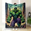 "Green Muscle Hero in Cityscape" print blanket soft and cozy perfect for the living room bed sofa or a nap,gift