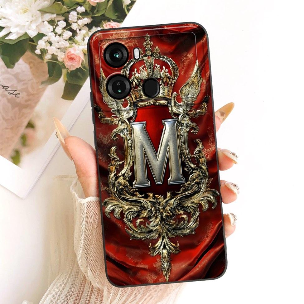 For ITEL P662L Phone Case For ITEL P40 Cover Aesthetic Luxury A-Z Letters 2D Painted Silicone Casing For P40 ITEL P 40
