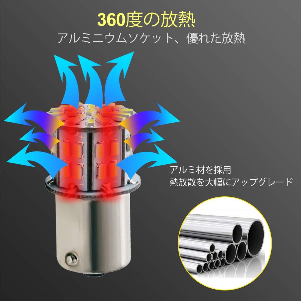 NAKOBO 10 Pack High Brightness S25 Single Bulb, LED (P21W, 1156, S25, G18, BA15S)