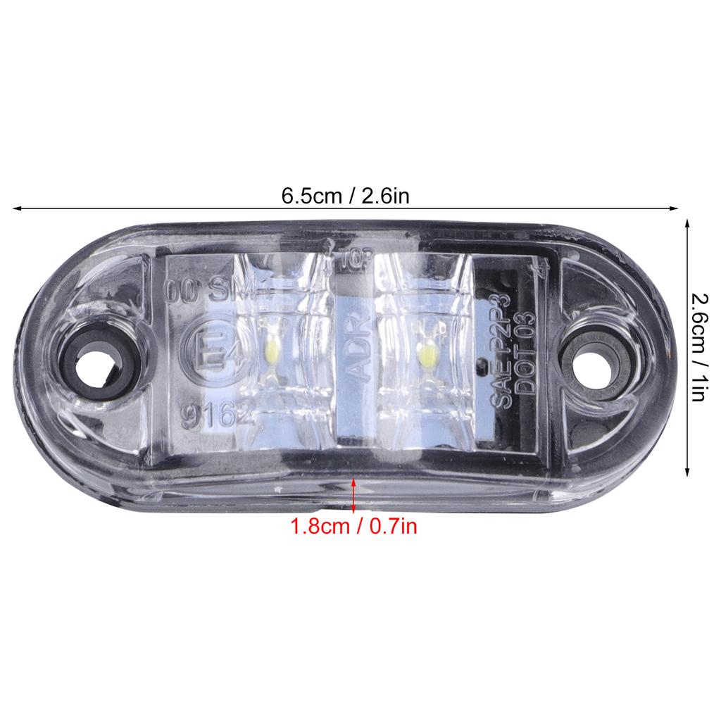 10-30V 2LED Side Marker Light High Brightness Turn Signal Lamp for Cars Trucks Trailers RVs