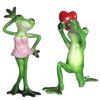 Entzückende Harz Frösche Figur Rosa Kleid Liebeserklärungen Frosch Statue für Romantiker Heimdekoration