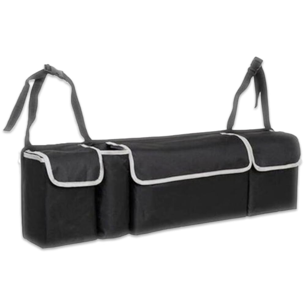 

HIRAISM Car Trunk Storage Bag Foldable 4 Pockets Large Capacity Black