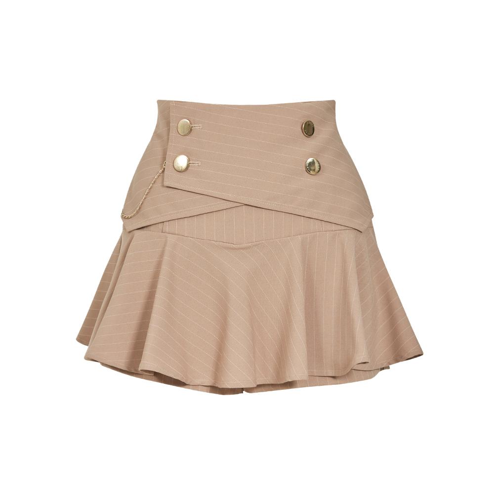 J Jane Double Button Striped Culottes (Beige)