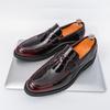 High Quality Spring Pointed Tassel Sleeve Casual Leather Shoes Brand for Men Fashionable Shiny Comfortable Non Slip,and Loafers