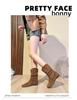 Women's Retro Suede Over-the-Knee Boots with Inner Height Boost, Round Toe, Slouch Design, Soft Sole – Autumn 2025 Edition