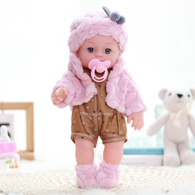 Til 12 tommer 30 cm babydukker Outfits Tøj Bæresele Tegneseriebjørn Vinter Pyjamas Jumpsuit Plys Tøj Tilbehør