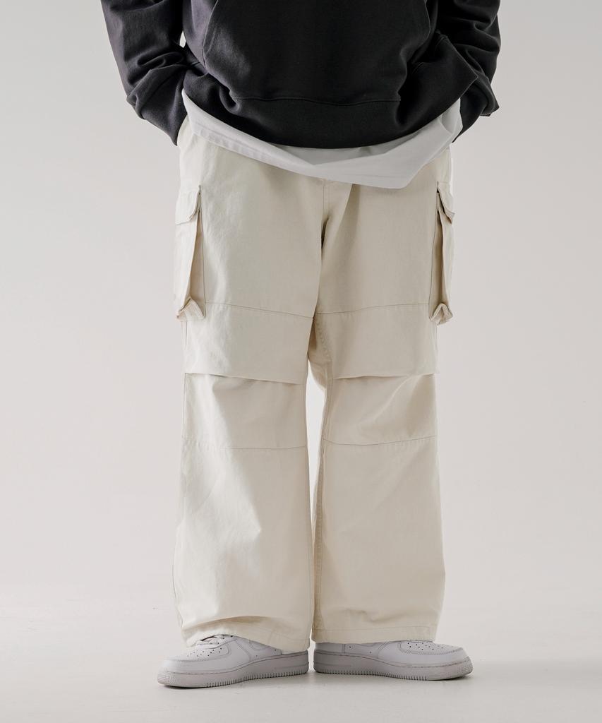 EZKATON Staff Cargo Pants Cream Kmlp6726