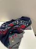 Women's Plus Size Retro Fair Isle Clover Cardigan, Dark Blue Knitwear Sweater for Autumn/Winter