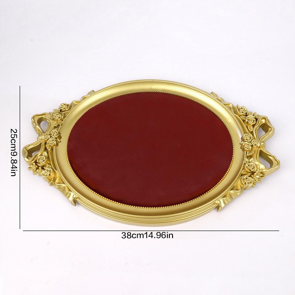 

Vintage Photo Frame Shaped Jewelry Display Tray with Gold Border 38*25Cm Large Size Colored Velvet Ring Earring Storage Props красный