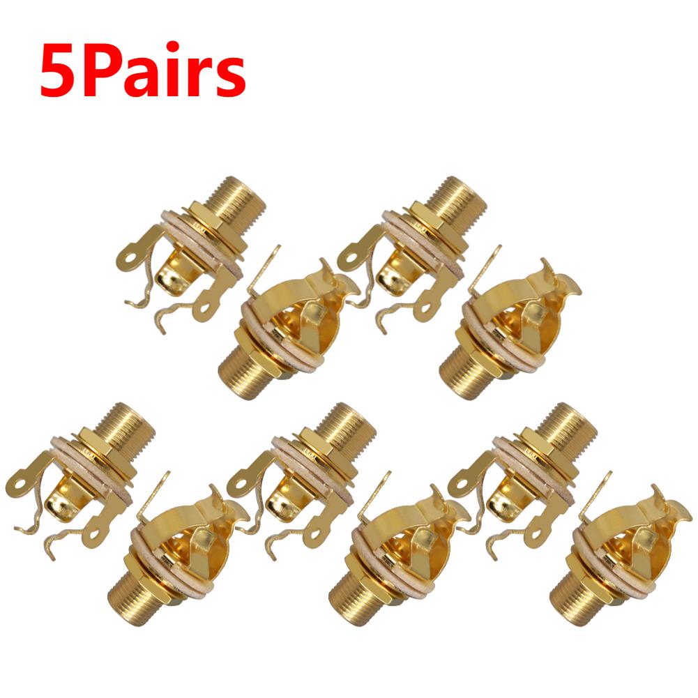 1-5Pairs Guitar Pickup 1/4 Inch 6.35Mm Output Jack Guitar Stereo Socket Parts Guitar Mono Jack Socket for Electric Guitar Bass