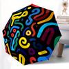 1pc Colorful Patterns Automatic Open/Close Umbrella, Umbrella with Cartoon Design, Portable Compact Umbrella for Men & Women, Good Holiday G