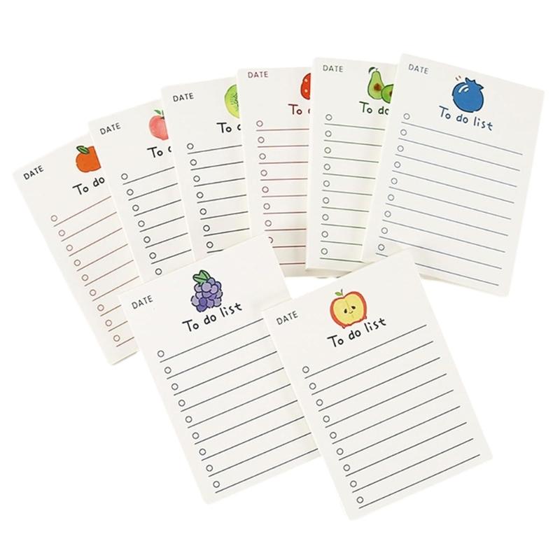 

8Pcs Tear Off Notebooks With Creative Fruit Patterns Note Sticker For Daily Planning Students Notepad 1