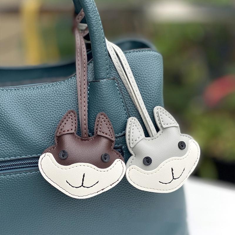 Cute Husky Puppy Design Keychain For Keys Bags Car Decoration Soft PU Leather Keyring Fashionable Accessory Gift
