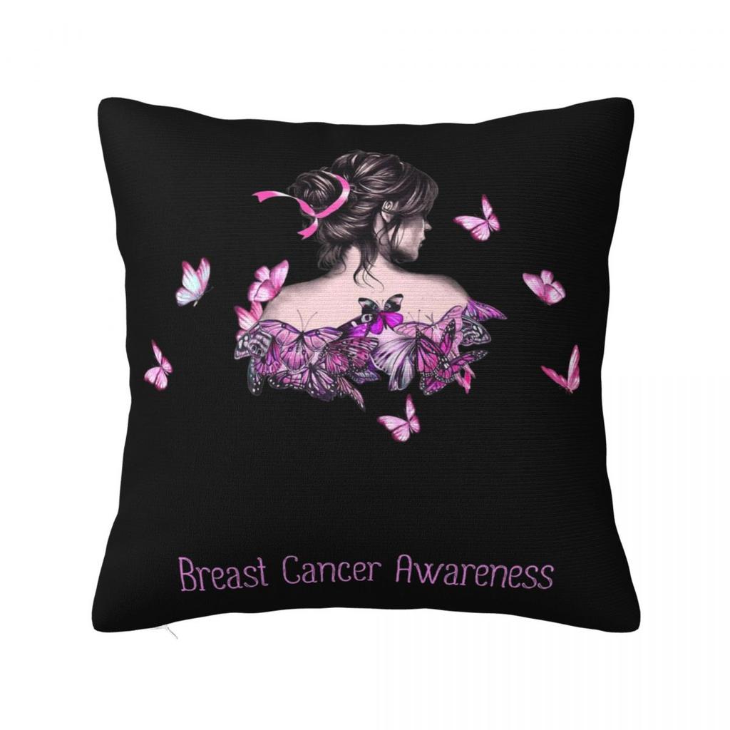 Women Breast Cancer Warrior I Am The Storm Pillow Case Cushion Covers Vintage Decorative Throw Pillow Case Cover for Seat