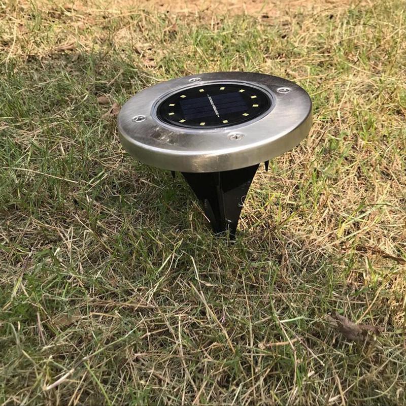 1pcs 12-LED Solar Power Buried Light Under Ground Lamp Outdoor Path Way Garden Decking Warm White Light Lawn Lamp