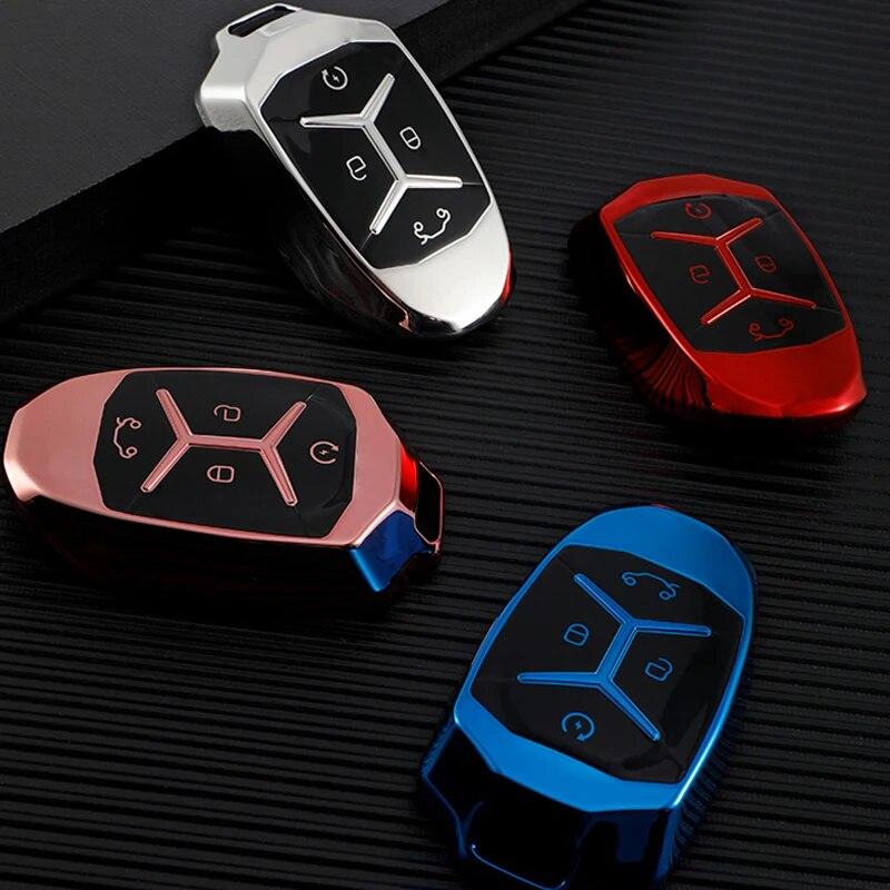 Mein goog Auto TPU Auto Smart 4-Tasten Schlüsselhülle Tasche Fob Hülle Abdeckung für LYNK&CO 01 02 03 Schlüsselhalter Schutz Zubehör