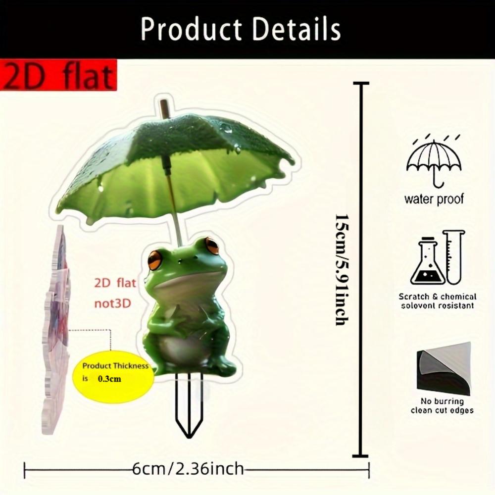 Cute Frog, 2D Flat Acrylic, Decorative Floor Plugs, Suitable for Lawns, Potted Plants, Gardens, Garden Landscaping, Christmas, Halloween