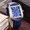 CHENXI 8216 Elegant Waterproof Square Men's Quartz Watch Men Watches Roman Scale Business Leather Strap Military Wristwatch