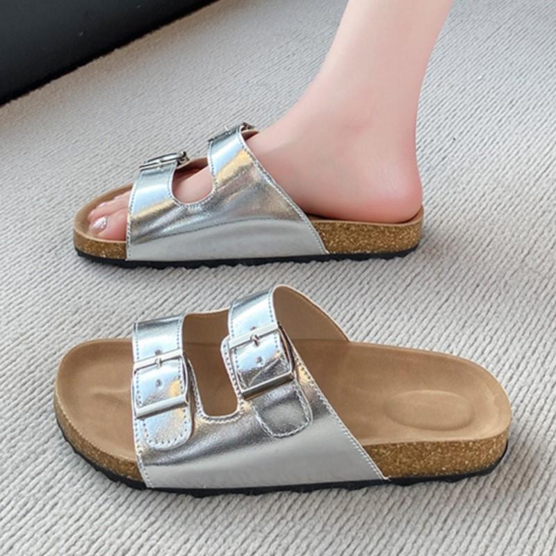 Mode Korea Sommar Retro Chunky Platåsandaler Justerbar Spännerem Bekväma Strandtofflor Mångsidiga Utomhus Casual Flipflops