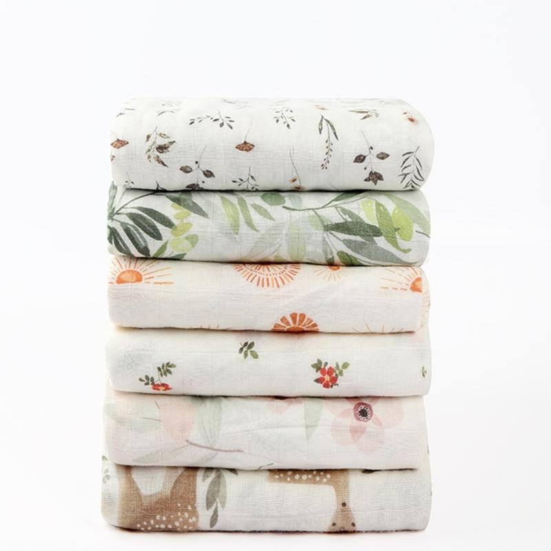 Bamboo Cotton Swaddles Blankets Cartoon Print Baby Blanket Large Size Newborn Blanket Wrap Your Baby in Comforts Style