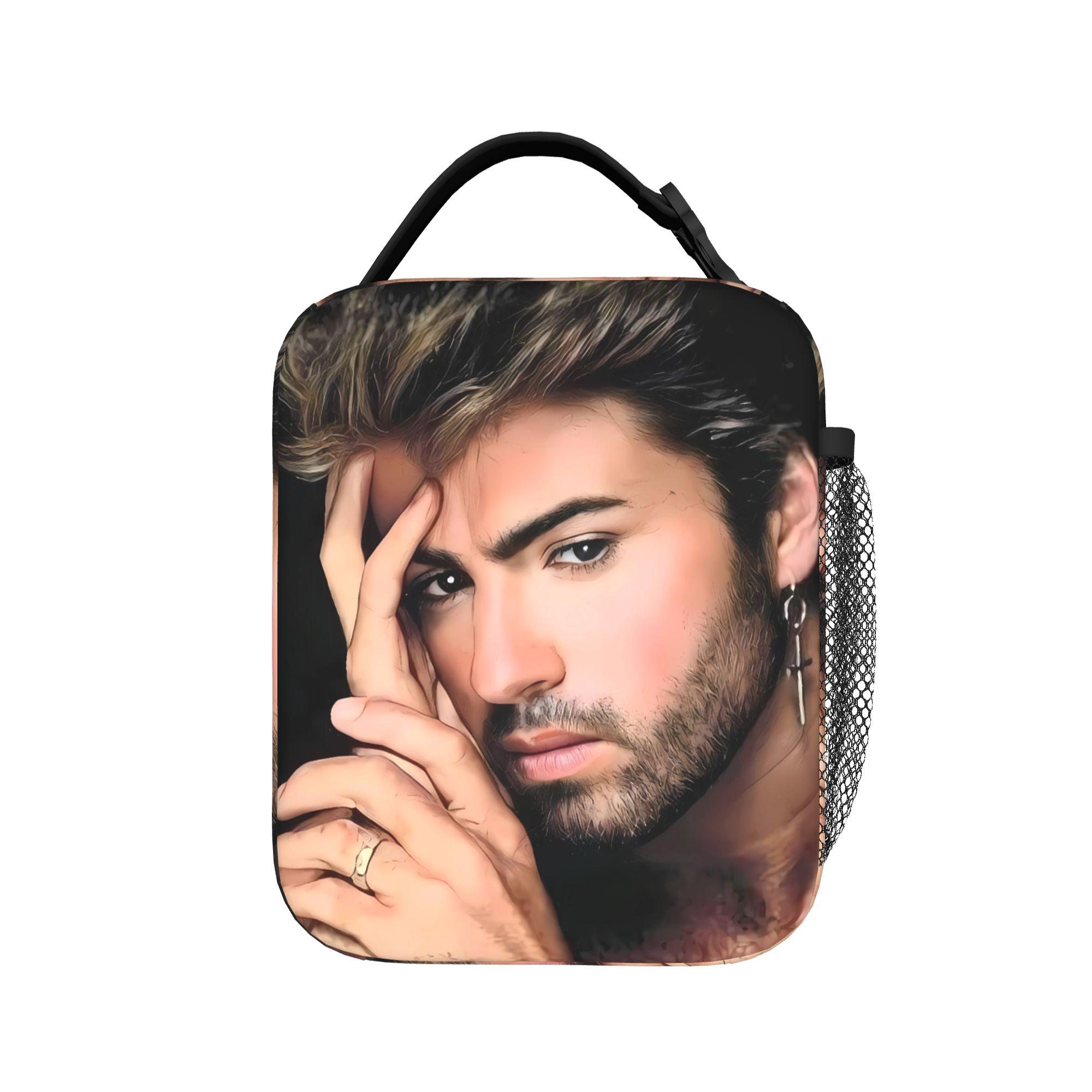 George Michael Lunch Bag Convenient Lunch Box Girls School Graphic Cooler Bag Vintage Waterproof Tote Food Bags One Size