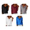Women Tops Swing Collar Long Sleeve Loose Fit Pullover Tops Pure Color Leisure Blouse Work Party Vacation Office Casual Wear