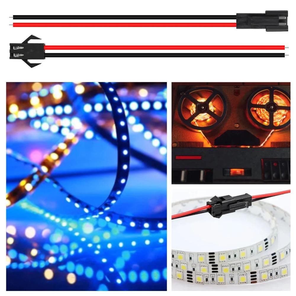 10PCS 2Pin Plug Male Female Connector Plug 10cm Male To Female Socket Male To Female Wire Connector Practical