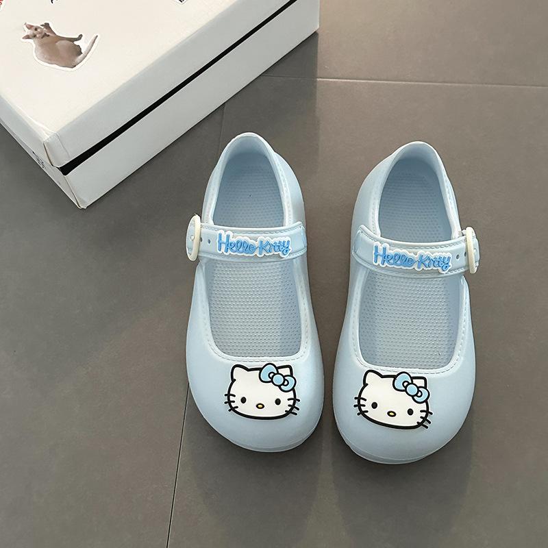 Cute and Simple Cartoon Hello Kitty Bag Head Single Shoes Women's Summer 2025 New Fashion Outside Breathable Sandals