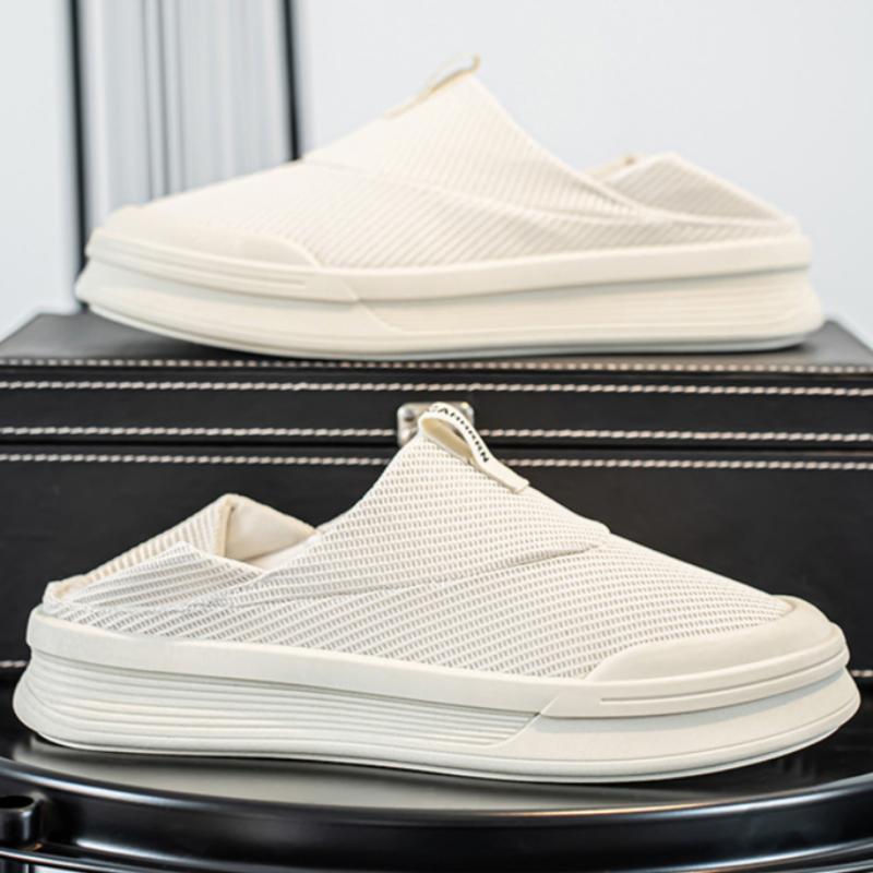Flat-soled Versatile Fashionable and Simple Men's Casual Sneakers Solid Color Casual Breathable Lazy Men's Shoes