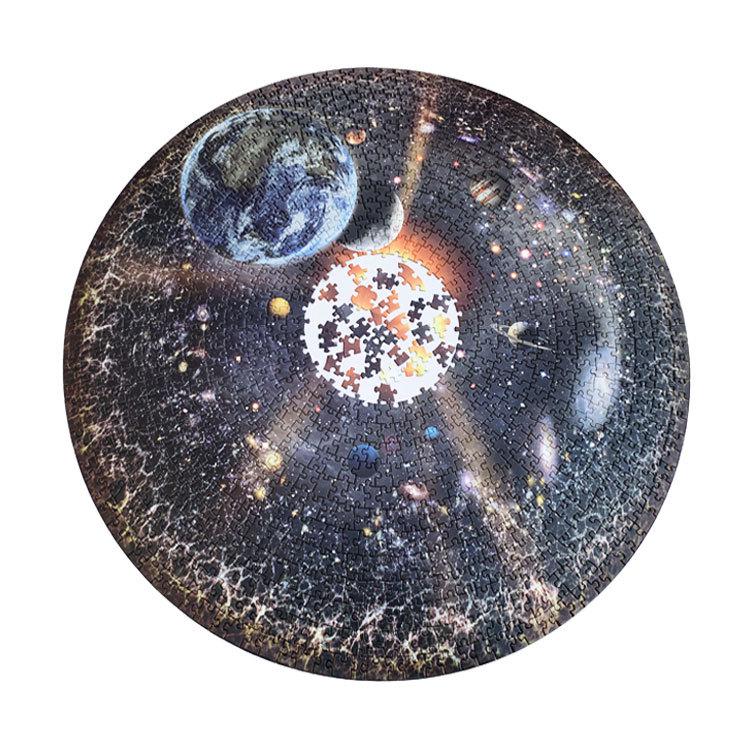 Starry Sky Space Traveler 1000-Piece Puzzle: Earth, Moon, Rainbow