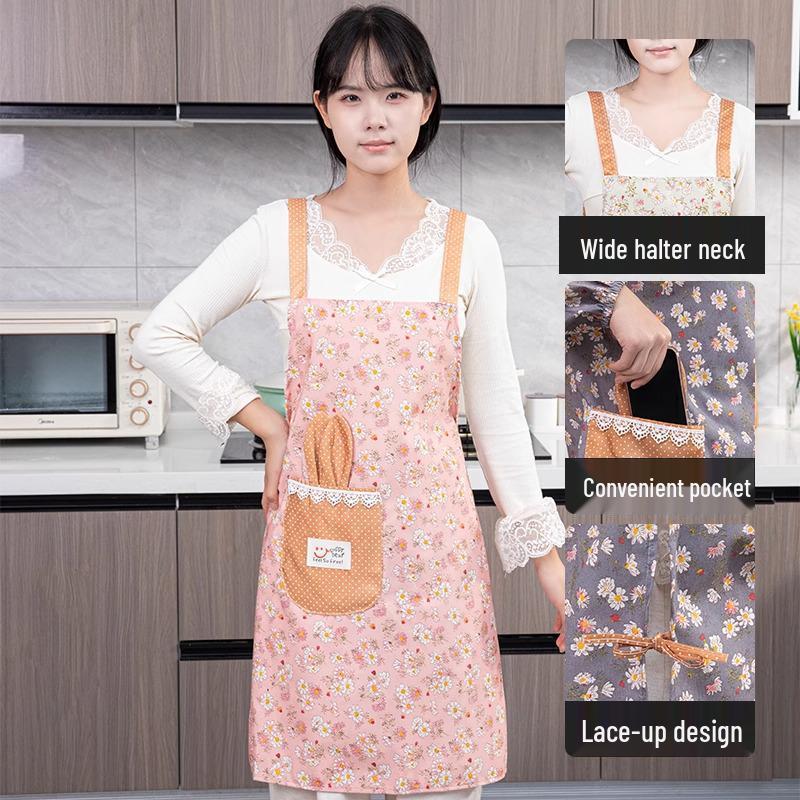

Women s Fashion Waterproof Long Sleeve Canvas Apron - Oil-Proof Workwear for Kitchen & Catering