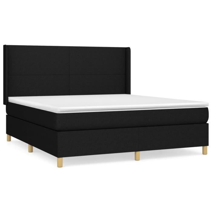 3131851 vidaXL Divan Bed with Mattress Black 180x200 Cm Fabric