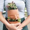 Striking Red Clay Face Formed Flower Holder Designed For Superior Root Ventilation