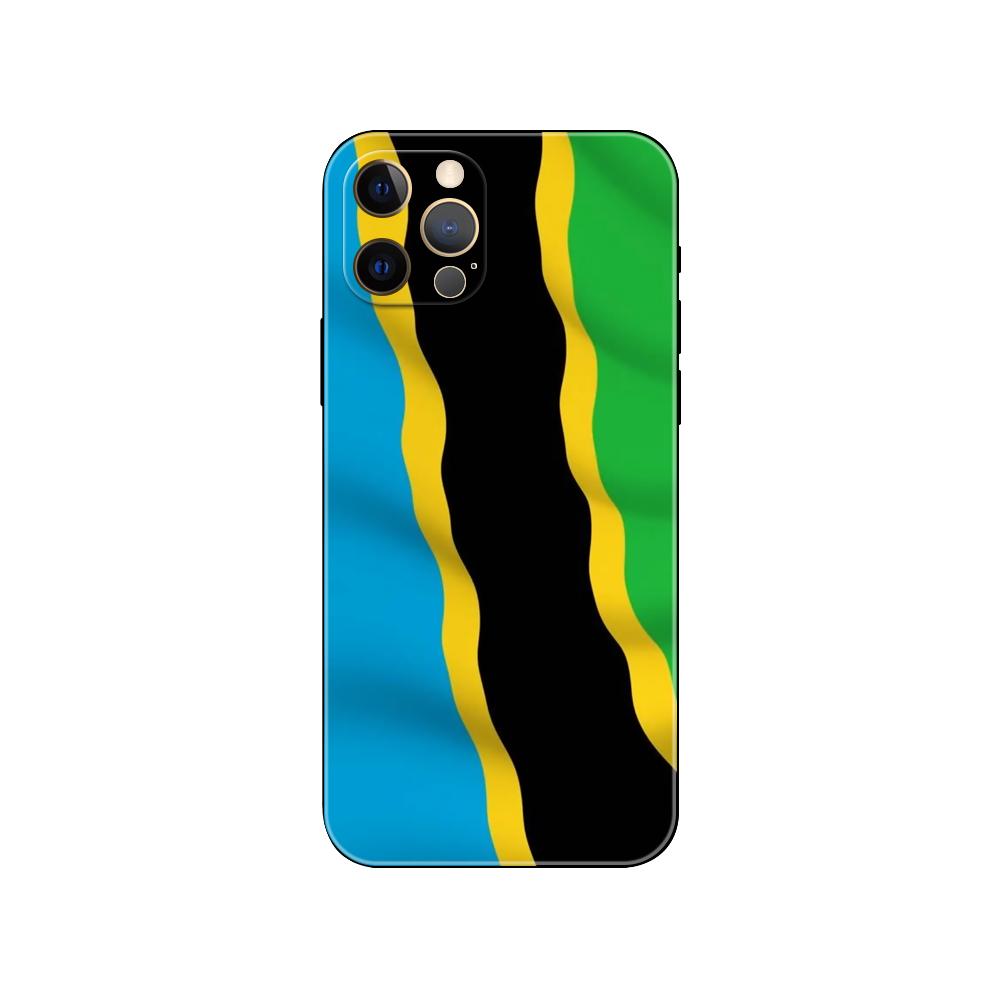 Tansania Nationalflagge Handyhülle für iPhone 5 5s 2020se 6 6s 7 8 plus x 10 XR XS 11 12 13 mini pro MAX schwarze TPU-Rückseite