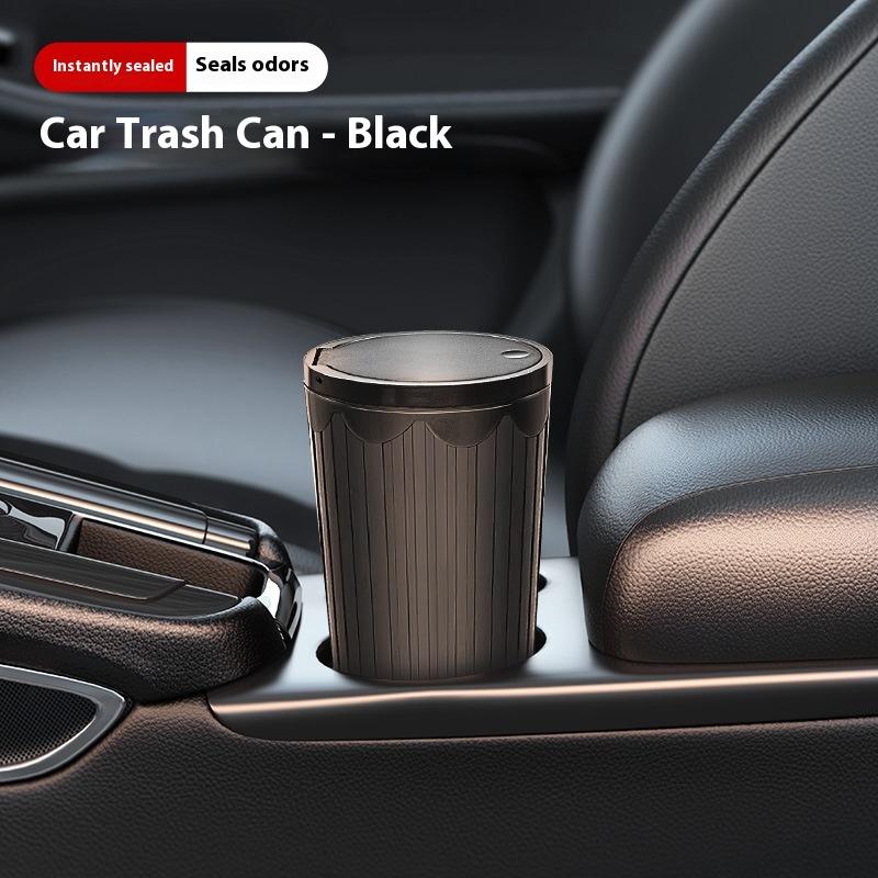 

Car Trash Bin Can Mini Auto Dust Organizer Car Interior Rubbish Bag Garbage Container Storage Box Bucket Auto Accessories чёрный