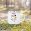 Merci Aesh Print Mugs Creative Coffee Cups Drinks Water Enamel Cup School Handle Drinkware Best Graduation Thanks Gifts for Aesh
